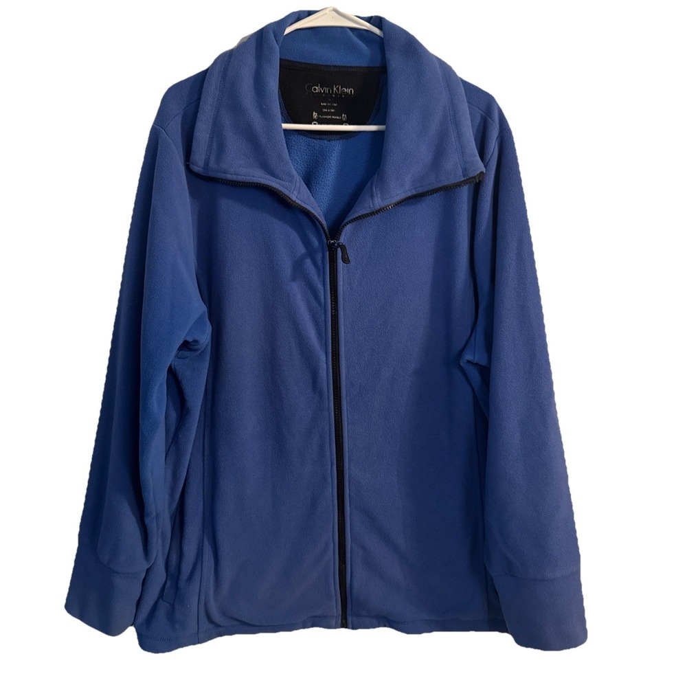 Calvin Klein Performance Women's 3X Blue Fleece Jacket‎ Full Zip Plus